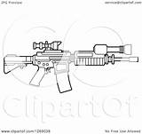 Rifle Assault Scope Outlined Illustration Royalty Clipart Vector Perera Lal sketch template