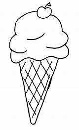 Ice Cream Coloring Pages Scoops Clipart Scoop Cone Double sketch template