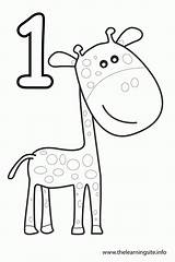 Giraffe Colorir Cijfer Kleurplaat Numerais Flashcard Kleurplaten Flashcards Thelearningsite Info Atividades Cijfers Kindergarten Topkleurplaat Everfreecoloring Educar sketch template