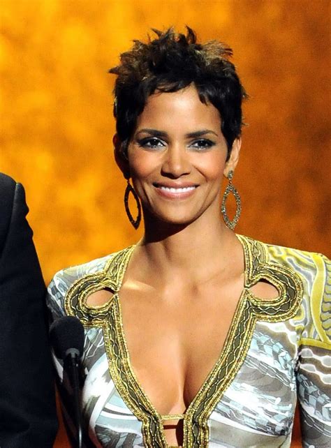 Halle Berry Shows Cleavage Belly Button Wearing Wide Open