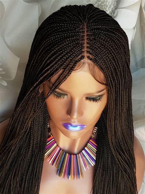 handmade glueless braided lace front  wig million plaits braids