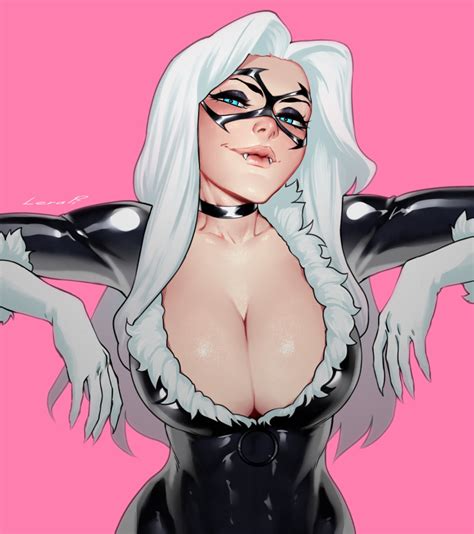 rule 34 1girl 1girls arms up big breasts black cat blue