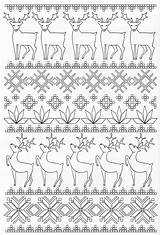 Coloring Pages Christmas Scandinavian Adult Pattern Book Embroidery Print Books Colouring Patterns Kids Pg sketch template