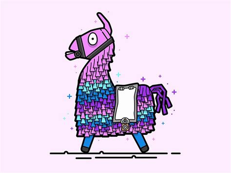 fortnite llama coloring page lovely fortnite loot llama vector