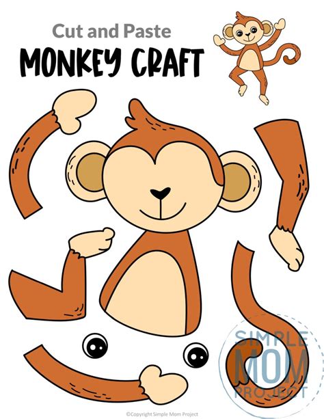 printable monkey craft template simple mom project
