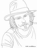 Johnny Depp Coloring Pages Color Hellokids Print Famous sketch template