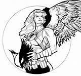 Hawkgirl Guinnessyde Hotties Drawing Hawkman Marvel sketch template
