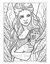 Coloring Angel Book Sky Pages Elvenstarart Tattoos sketch template