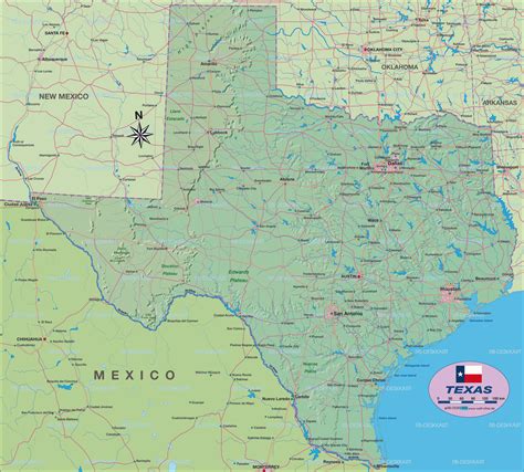 map  texas state section  united states usa welt atlasde