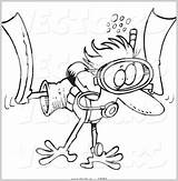 Scuba Diver Coloring Pages Printable Drawing Cartoon Scared Getdrawings Getcolorings Colorings Vector sketch template