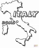 Italy Map Coloring Pages Printable Kids Rome Flag Pasta Caesar Julius Italian Color Sheets Outline Supercoloring Capital Italie Italia Maps sketch template