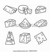 Cheese Vector Isolated Outline Sketch Drawn Hand Illustration Background Shutterstock sketch template