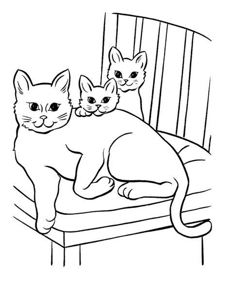 pet cat coloring page happy cat family paginas  colorir