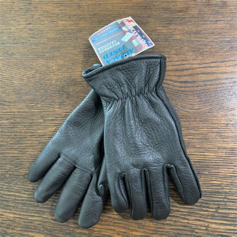 black buckskin leather gloves  alpaca lining