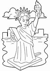 Statue Liberty Kindergarten Coloring Pages Getcolorings sketch template