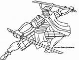 Samurai Helmet Pintar Ninjas Katanas Duas Divyajanani sketch template