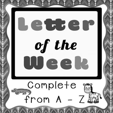 letter   week packs black  white versions simple living