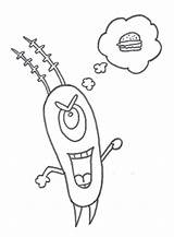 Plankton Spongebob Esponja Hamburguer Pensando Sheldon Animados Tudodesenhos Popular sketch template