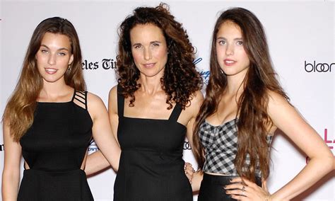 andie macdowell poses alongside her stunning daughters at los angeles