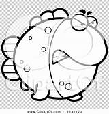 Angry Fish Outlined Coloring Clipart Cartoon Vector Thoman Cory sketch template
