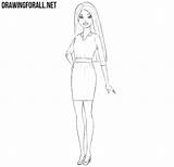 Barbie Drawing Drawingforall Draw Step Ayvazyan Stepan sketch template
