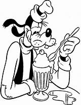 Coloring Eating Pages Designlooter Goofy Foods Cream Ice sketch template
