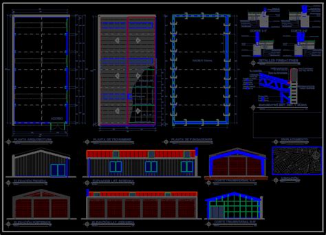 shed steel structures  dwg detail  autocad