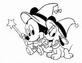 Halloween Disney Coloring Pages Printable Mickey Baby Pluto Cute Larger Version Click sketch template