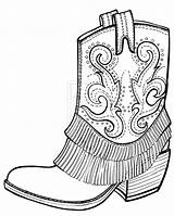 Cowboy Boot Clipart Boots Coloring Clip Cowgirl Pages Library sketch template