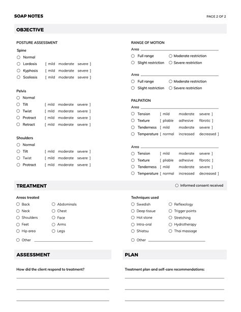 clinicsense soap note template for massage therapists