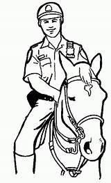Coloring Police Pages Policeman Badge York Nypd Horseback Template sketch template