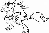 Zoroark Pokemon Coloring Print Pages Game sketch template
