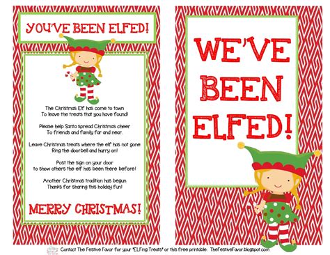 festive favor youve  elfed  printable