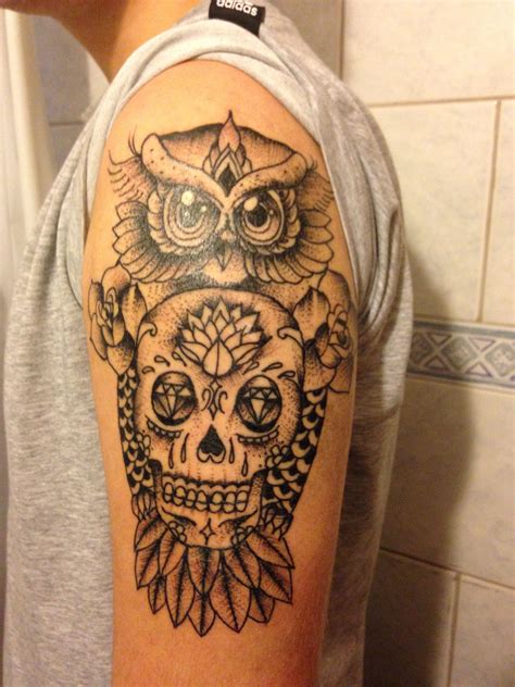 owl sugar skull tattoo meaning becomeafashiondesignerdreams