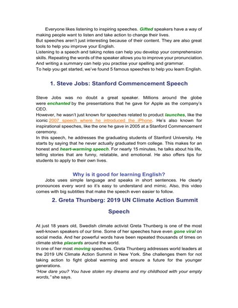 famous speeches    learn english