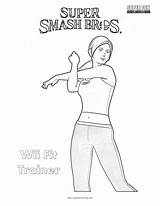 Wii Trainer Coloring Fit Smash Super Brothers Pages Bros sketch template