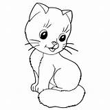 Kucing Mewarnai Sketsa Kartun Lucu Hewan Menggambar Belajar Anggora Kalian Pelajarindo Paud sketch template