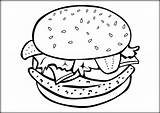 Cheeseburger Hamburger Coloring Burger Pages Sheet Template Sheets Food Book sketch template