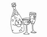 Bottle Wine Coloring Champagne Pages Glasses Glass Colorear Getcolorings Color Getdrawings Coloringcrew sketch template