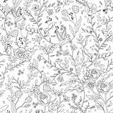 Floral Pattern Premium Graceful Exquisite Seamless Coloring Vector Style sketch template