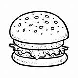 Hamburguesa Colorear Libro Burger Hamburguesas sketch template