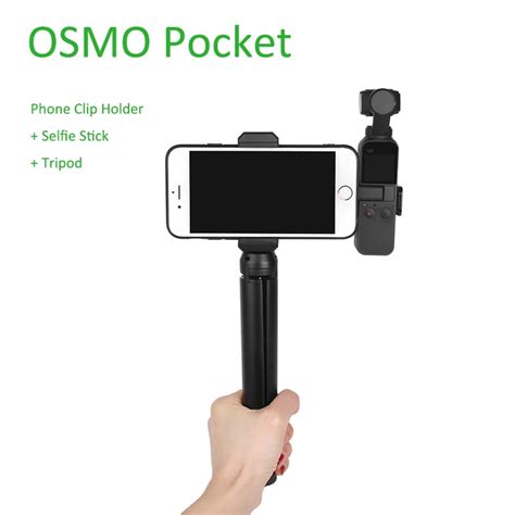arrival dji osmo pocket accessories phone clip holder selfie stick tripod  osmo