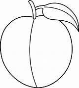 Peach Clip Line Coloring Fruit Outline Colorable Sweetclipart sketch template