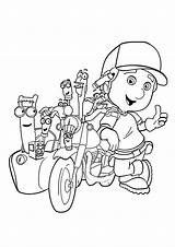 Manny Handy Motorbike Categories Coloring sketch template