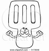 Spatula Mascot Mad Clipart Cartoon Cory Thoman Outlined Coloring Vector 2021 sketch template