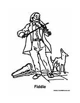Fiddle Coloring Pages Playing Dog Man Music Colormegood sketch template