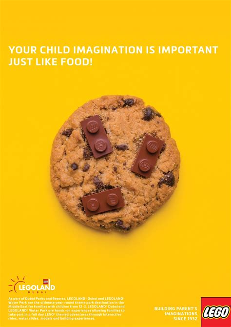 legoland print ad child imagination  important   food cookie lego food ads