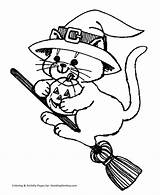 Halloween Coloring Witch Pages Broom Witches Cat Drawing Honkingdonkey Print Costumes Getdrawings Popular sketch template