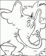 Hears Horton Who Coloring Kids Seuss Dr Worksheets sketch template