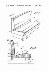 Restaurant Booth Seat Patents Drawing sketch template